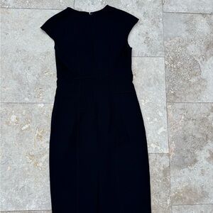 Magaschoni Black Midi Dress with Cap Sleeves
